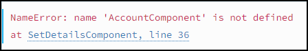 account component error