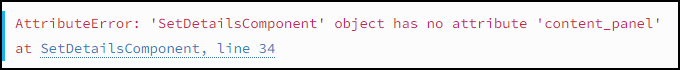 content panel error