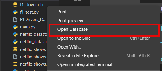 open database