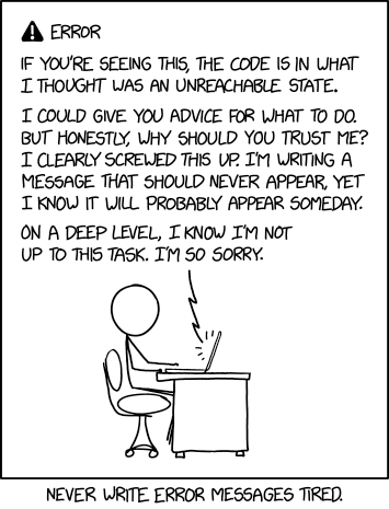 error messages