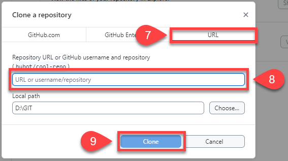 Github desktop clone repo dialogue