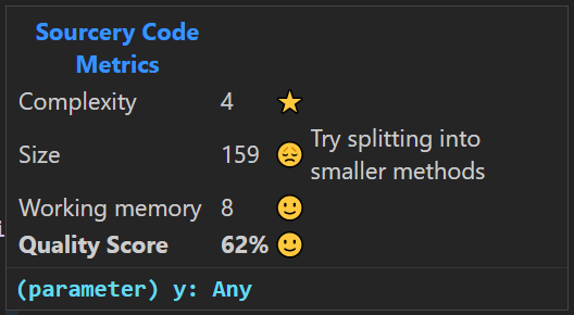 sourcery metrics