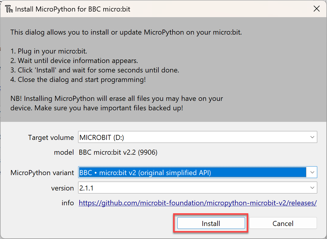 install MicroPython