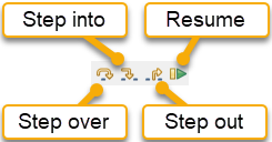 Thonny's debugging buttons