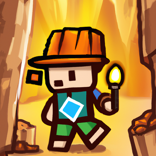 A cartoon adventurer with a torch exploring a dungeon