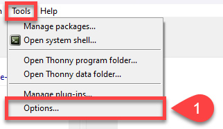 Thonny options