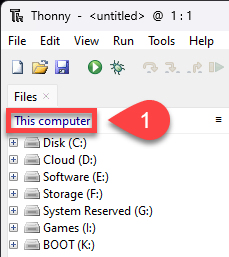 This computer is the Thonny file panel