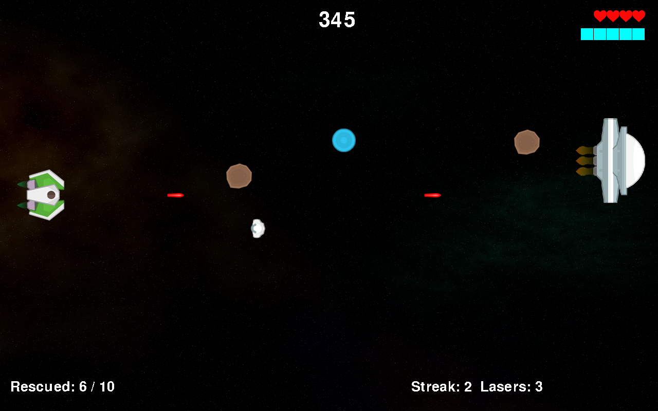 The finished Space Rescue game