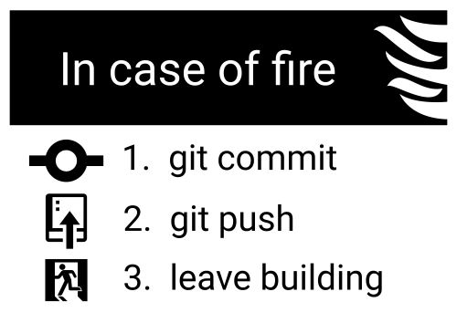 In case of fire... git commit, git push