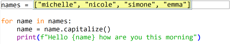 The list highlighted in the debugger
