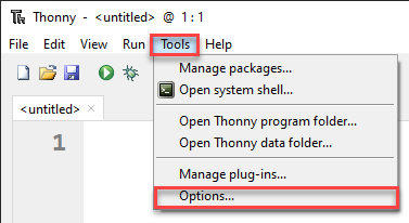 Thonny Tools menu