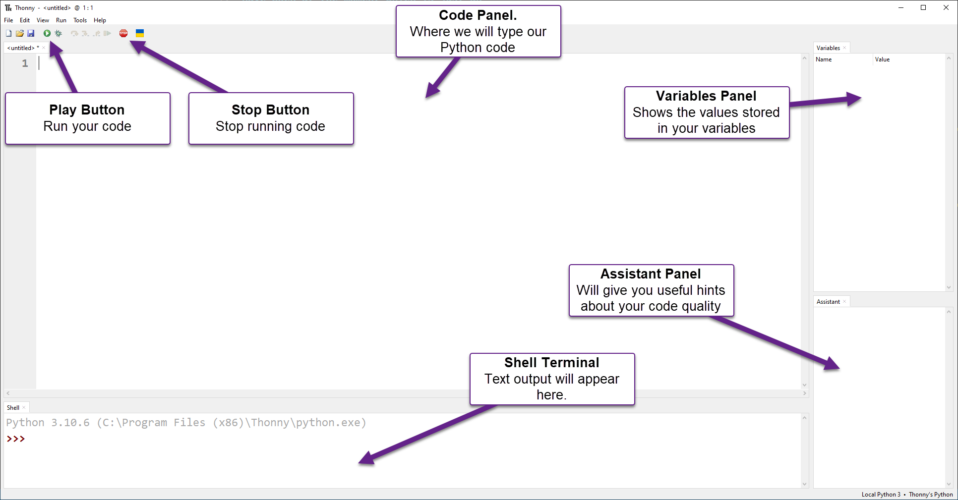 Thonny user interface